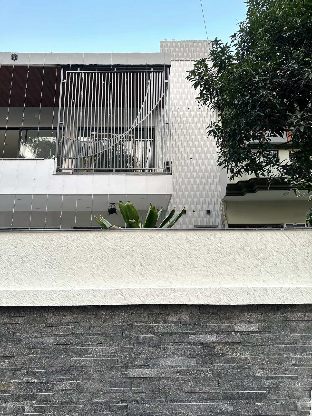 Second exterior angle showing the facade and boundary wall